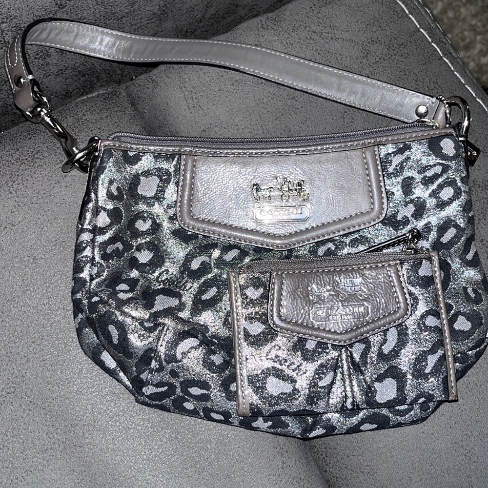 Extra small gently used real authentic Coach purse with coin purse